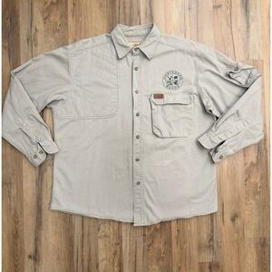 Vintage Woolrich Outdoor Guide Ranch Canvas Field Shirt Heavyweight Khaki XL